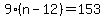 9%28n-12%29=153