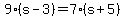 9%28s-3%29=7%28s%2B5%29