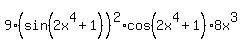 9%28sin%282x%5E4%2B1%29%29%5E2%2Acos%282x%5E4%2B1%29%2A8x%5E3