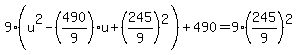 9%28u%5E2-%28490%2F9%29u%2B%28245%2F9%29%5E2%29%2B490=9%28245%2F9%29%5E2