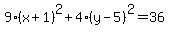 9%28x%2B1%29%5E2%2B4%28y-5%29%5E2=36
