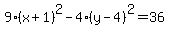 9%28x%2B1%29%5E2-4%28y-4%29%5E2=36