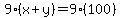 9%28x%2By%29=9%28100%29