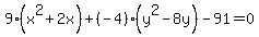 9%28x%5E2%2B2x%29%2B%28-4%29%28y%5E2-8y%29-91=0