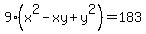 9%28x%5E2-xy%2By%5E2%29=183