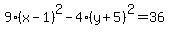 9%28x-1%29%5E2-4%28y%2B5%29%5E2=36
