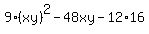 9%28xy%29%5E2+-+48xy+-+12%2A16