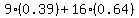 9%2A%280.39%29%2B16%2A%280.64%29