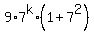9%2A7%5Ek%2A%281+%2B+7%5E2%29