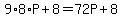 9%2A8%2AP%2B8=72P%2B8