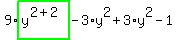 9%2Ahighlight_green%28+y%5E%282%2B2%29+%29-3%2Ay%5E2%2B3%2Ay%5E2-1