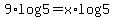 9%2Alog+5+=+x%2Alog+5