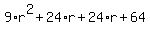 9%2Ar%5E2%2B24%2Ar%2B24%2Ar%2B64