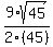 9%2Asqrt%2845%29%2F2%2845%29
