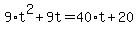9%2At%5E2%2B9t=40%2At%2B20