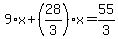 9%2Ax%2B%2828%2F3%29%2Ax=55%2F3