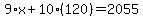 \"9%2Ax%2B10%28120%29=2055\"