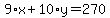 9%2Ax%2B10%2Ay=270