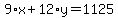 9%2Ax%2B12%2Ay=1125