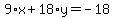 9%2Ax%2B18%2Ay=-18