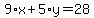 9%2Ax%2B5%2Ay=28