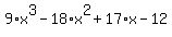 9%2Ax%5E3-18%2Ax%5E2%2B17%2Ax-12