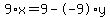9%2Ax+=+9+-+-9%2Ay