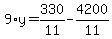 9%2Ay=330%2F11-4200%2F11