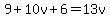 9%2B10v%2B6=13v