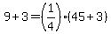 9%2B3=%281%2F4%29%2845%2B3%29
