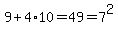 9%2B4%2A10=49=7%5E2