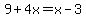 9%2B4x=x-3