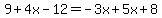 9%2B4x-12=-3x%2B5x%2B8