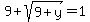 9%2Bsqrt%289%2By%29=1