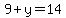 9%2By=14