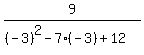 9%2F%28%28-3%29%5E2-7%28-3%29+%2B+12%29
