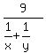 9%2F%281%2Fx+%2B+1%2Fy%29