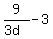 9%2F%283d%29-3