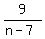 9%2F%28n+-+7%29