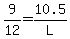 9%2F12+=+10.5%2FL