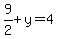 9%2F2%2By=4