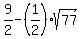 9%2F2-%281%2F2%29%2Asqrt%2877%29