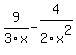 9%2F3x-4%2F2x%5E2