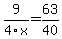 9%2F4x+=+63%2F40