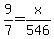 9%2F7=x%2F546