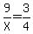 9%2FX=3%2F4