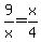 9%2Fx+=+x%2F4