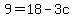 9=18-3c
