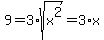 9=3%2Asqrt%28x%5E2%29=3%2Ax