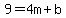 9=4m%2Bb+